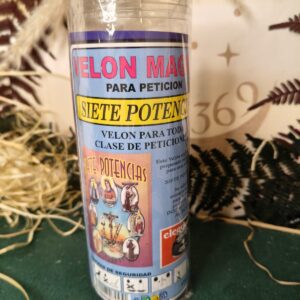 🔮 Velón Pro Siete Potencias con Oración y Aceite de Unción