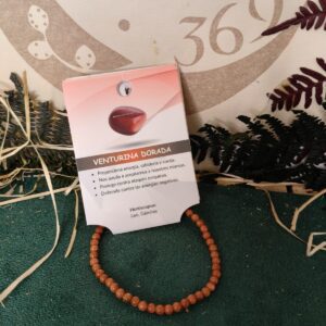 Pulsera Elástica de Venturina Dorada de 4 mm