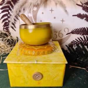 🔮 Mini Cuenco Tibetano Chakra Plexo Solar 8 cm